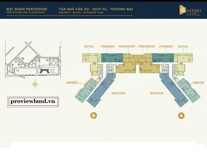 Layout Penthouse Masteri Thao Dien T5