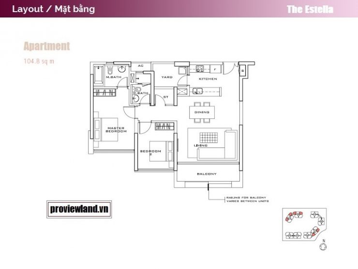 The Estella layout apartment 2 bedrooms